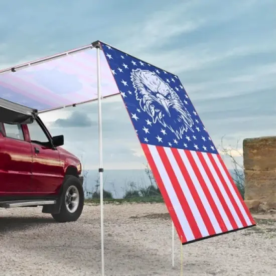 Yescom 4.5x6 Ft Carside Awning Replacement Fabric with Side Wall Roof Rack Overlanding Multicolor image {1}