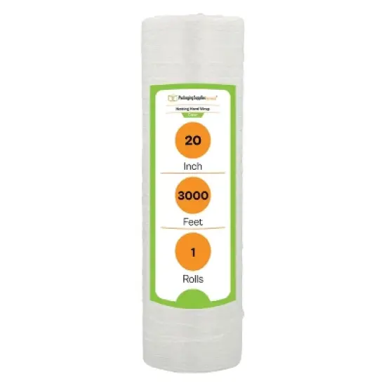 PSBM 1 Roll, 20" x 3000 Ft., Clear Netting Hand Stretch Wrap for Food Items image {1}