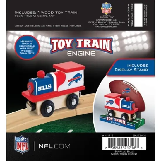 MasterPieces Officially Licensed NFL Buffalo Bills Wooden Toy Train Engine For Kids image {2}