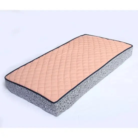  Bacati - Olivia Solid Coral/Navy Quilted Changing Pad Cover image {7}