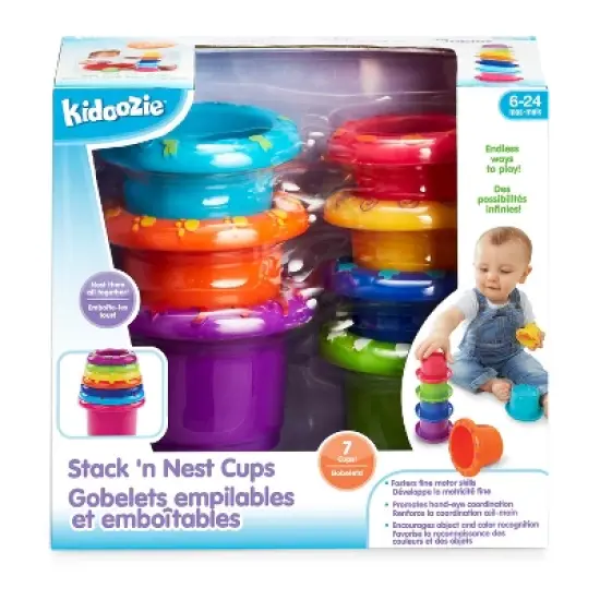 Kidoozie Stack N Nest Cups, Developmental Toy for Infants and Toddlers ages 6 -24 months image {8}