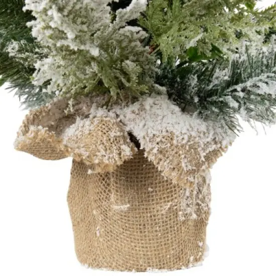 Northlight Flocked Balsam Pine Artificial Mini Christmas Tree in Burlap Base - 24" - Unlit image {5}
