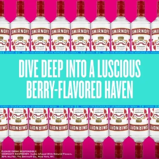 Smirnoff Raspberry Flavored Vodka - 750ml Bottle image {4}