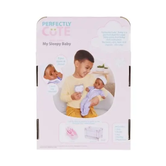 Perfectly Cute 14" Sleepy Time Baby Doll - Brown Hair/Brown Eyes image {8}