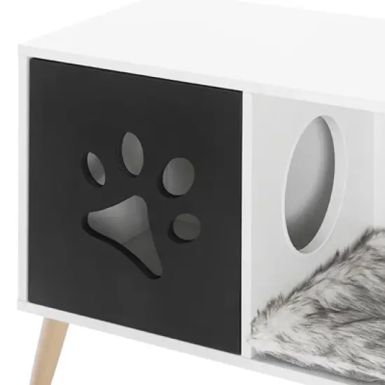 Sam's Pets Convertible 22" Cat Tree End Table In Black And White image {5}
