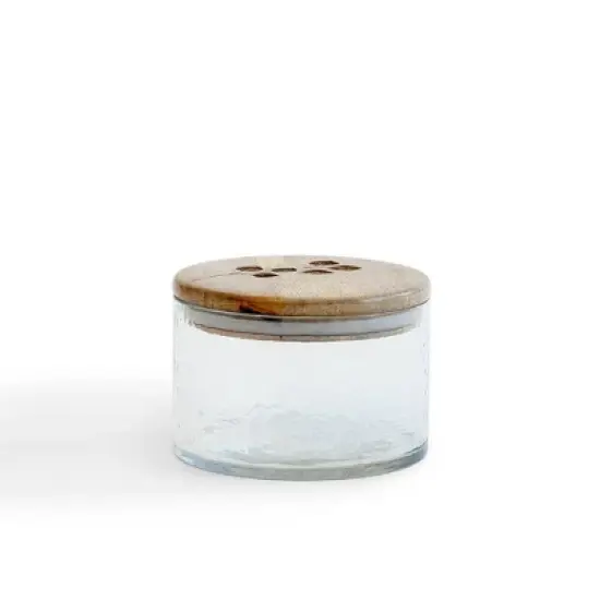 Leafy Twig Glass Jar/Container with Wooden Lid-700 ml image {2}