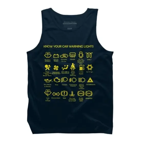 Men's Design By Humans KNOW YOUR CAR WARNING LIGHTS By MYSUNLIFE Tank Top image {5}