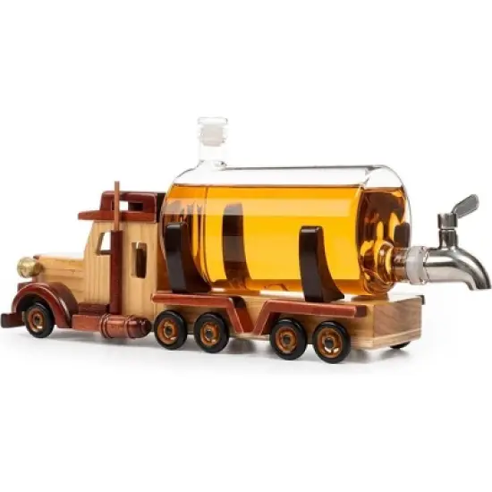 The Wine Savant Truck Design Whiskey & Wine Decanter, Stylish Home Decor, & a Beautiful Gift for Men & Women - 1000 ml image {1}