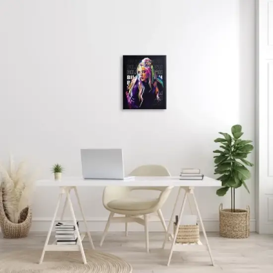 Stupell Industries Billie Eilish Modern Abstract Geometric Portrait Famous Figure Canvas Wall Art image {1}