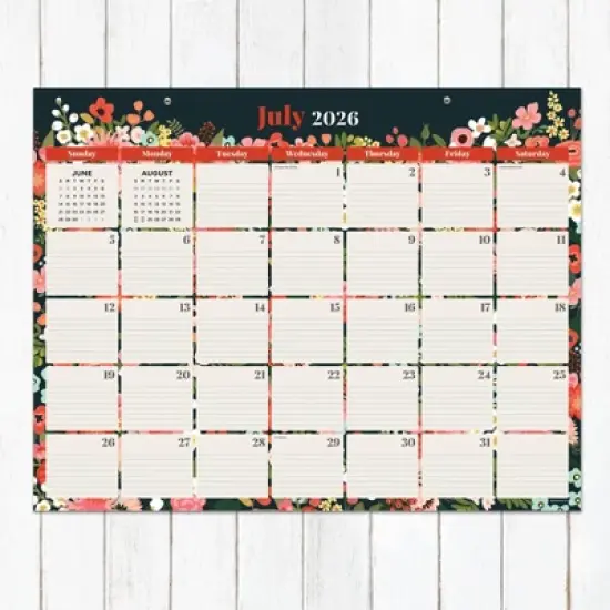 TF Publishing 22.5"x17.5" 2026 Bountiful Blooms Large Desk Pad Monthly Blotter Calendar image {3}