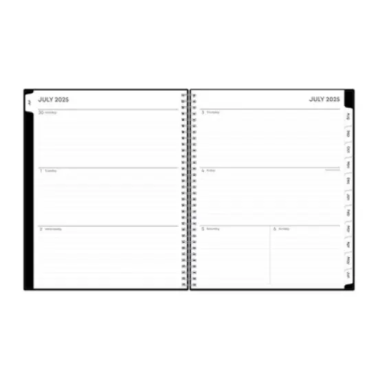 Blue Sky 8.5"x11" 2025-2026 Weekly/Monthly Wirebound Planner Solid Black image {4}
