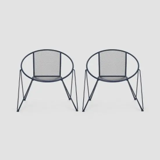 Georgia 2PK Iron Modern Club Chair - Christopher Knight Home
 image {6}