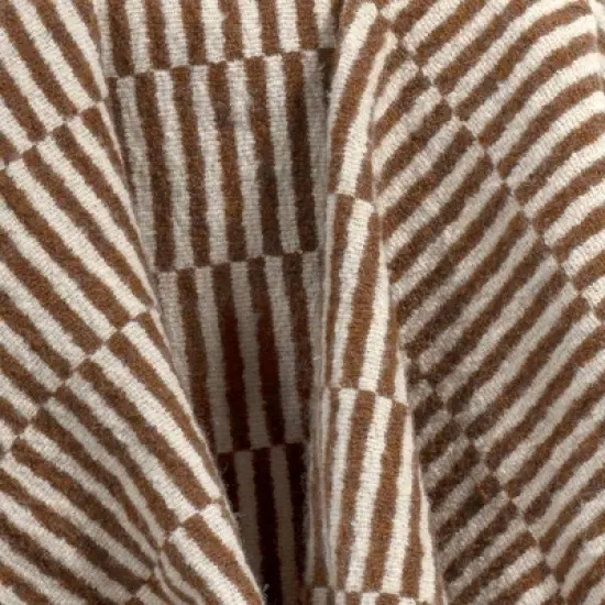 50''x60'' Oversized Woven Linework Throw Blanket Dark Camel/Cream - Threshold&trade; image {4}