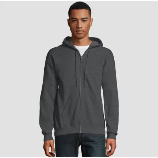 Hanes Men's EcoSmart Fleece Full-Zip Hooded Sweatshirt image {5}