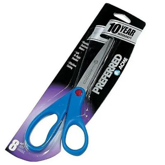 Westcott Preferred Line Stainless Steel Scissors 8" Bent Blue 43218 image {1}