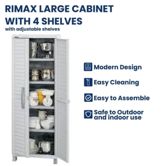 Large Storage Cabinet Light Gray - Inval image {2}