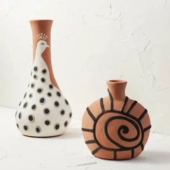 Spiral Shell Terracotta Vase Brown - Opalhouse&trade; designed with Jungalow&trade; image {3}