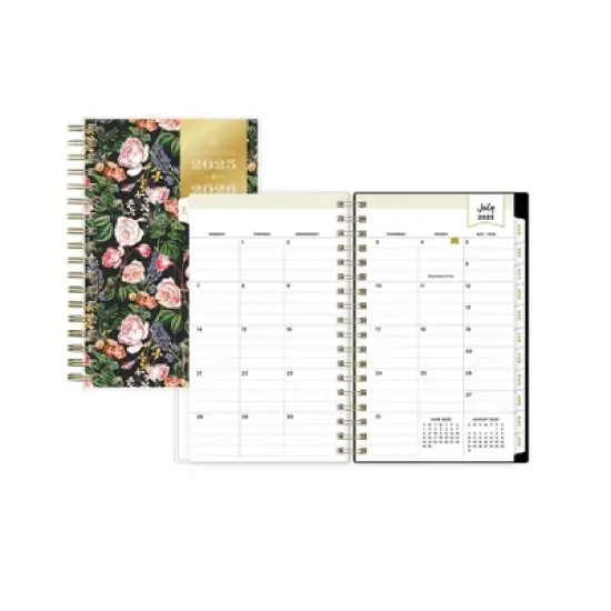 Day Designer 3.625"x6.125" 2025-2026 Weekly / Monthly Wirebound Planner Clear Cover Ophelia Floral image {3}