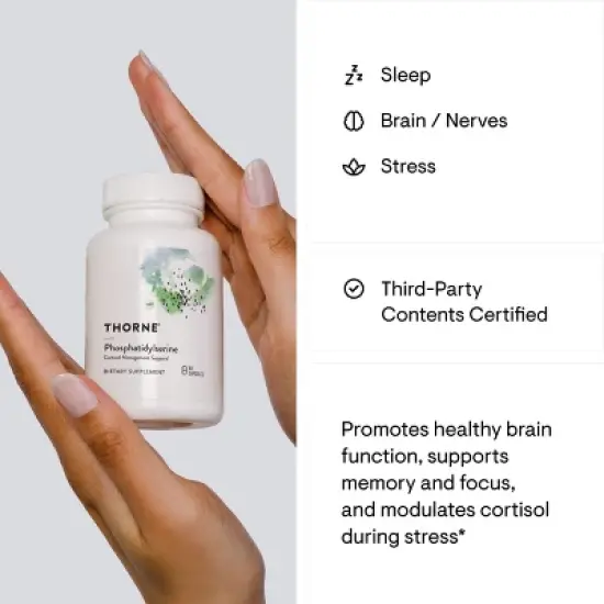THORNE Phosphatidylserine (Formerly Iso-Phos) - Supports Cortisol Management and Brain Function* - 60 Capsules - 60 Servings image {4}