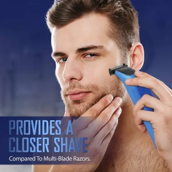 Barbasol LCD Display Rechargeable Face and Body Single Blade with Built-In Light Trimmer image {2}
