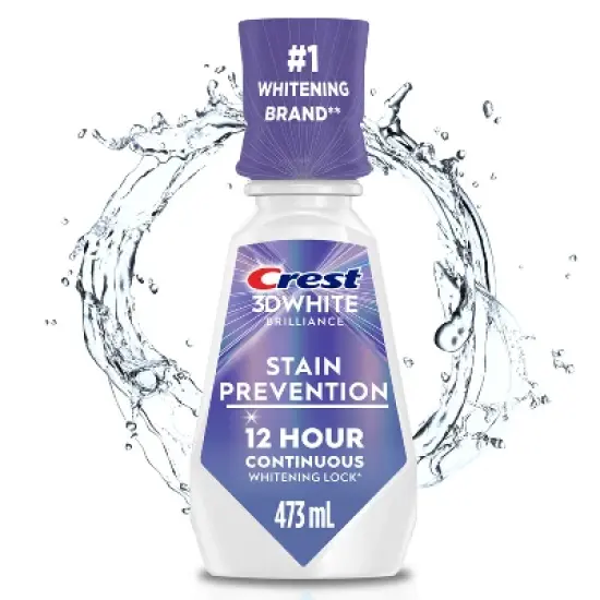 Crest 3D White Deep Stain Prevention Whitening Mouthwash - 473ml image {9}