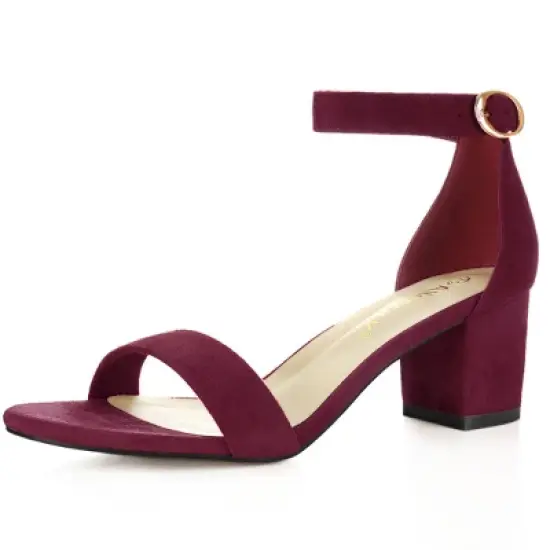 Allegra K Women's Open Toe Block Ankle Strap Heel image {7}