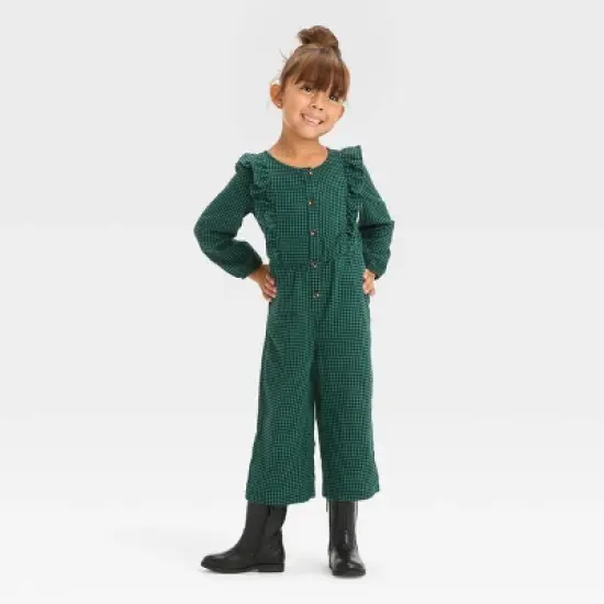 Toddler Girls' Ruffle Jumpsuit - Cat & Jack&trade; Green image {3}