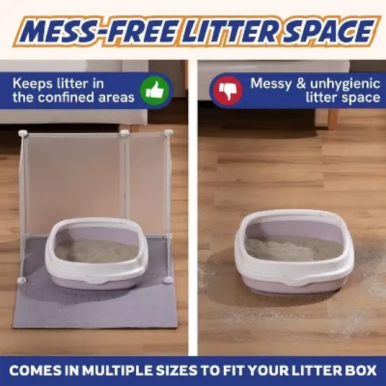 Panther Armor Cat Litter Box with Splash Guards and Mat image {1}