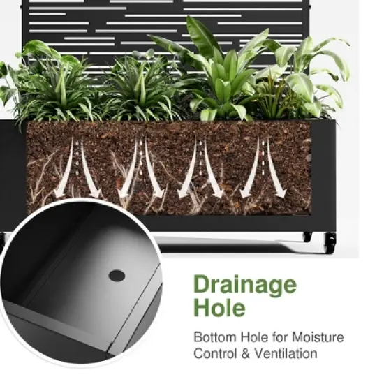 PexFix 72" x 35" Tall Wrought Iron Garden Arched Trellis with Planter Box Black Outdoor Plant Support for Climbing Flowers Vines Patio Yard Decor image {4}