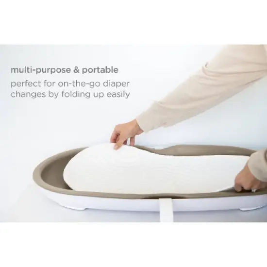 Ubbi Quilted Reusable Changing Pad Liner Covers - White image {5}