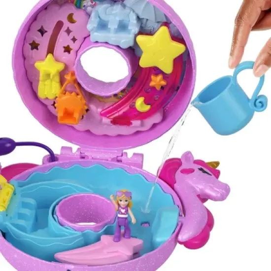 Polly Pocket Sparkle Cove Adventure Unicorn Floatie Compact Playset image {3}
