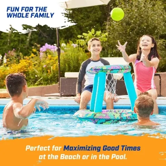 Swimways Hydro Spring Hoops, Pool Toy, Inflatable Pool Game Basketball Set image {2}