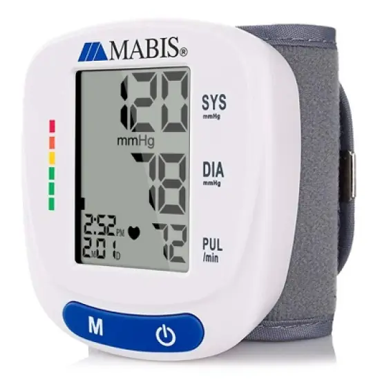 MABIS Adult Cuff Wrist Digital Blood Pressure Monitor White Device 1 Each image {6}