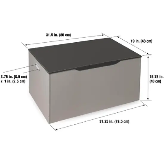 Badger Basket Flat Bench Top Toy and Storage Box with Safety Hinge image {7}