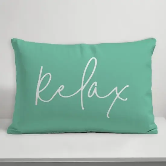 Creative Products Relax Thin Script Mint 14x20 Indoor / Outdoor Pillow image {3}