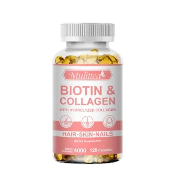 Mulittea Biotin with Collagen Supplement&ndash; Support Strong Nails, Shiny Hair & Glowing Skin &ndash; 120 Vegan Capsules image {6}
