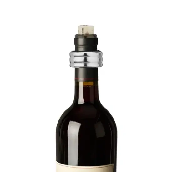 True Circlet Bottle Collars Drip Rings - Chrome-plated Wine Drip Catcher, Drip Stopper Home Bar Accessories - Set od 2, Silver image {6}