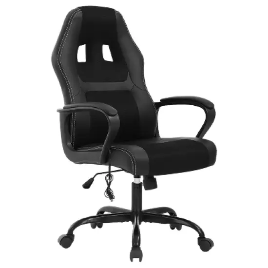 BestMassage Gaming Chair Office Chair with Lumbar Support Adjustable Height PU Leather Executive Chair for Women Men Adults image {7}