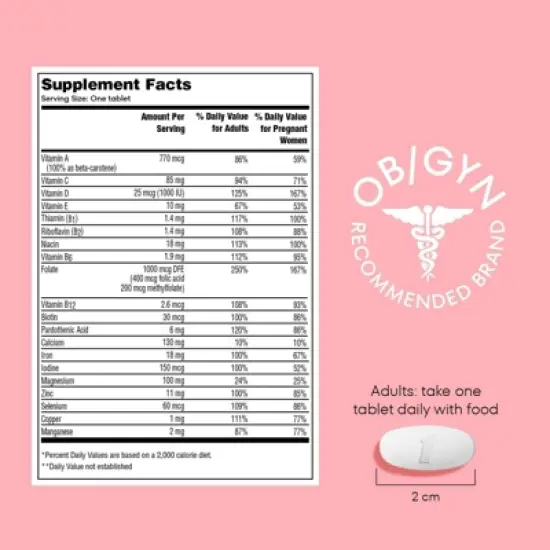 One A Day Pregnancy Planning Vitamin Tablet - 60ct image {9}