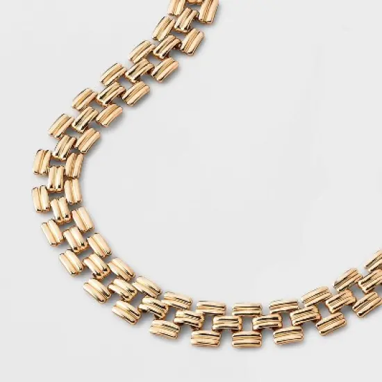 Watchband Chain Necklace - A New Day&trade; Gold image {3}