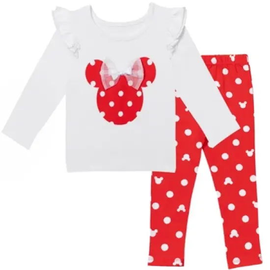 Disney Minnie Mouse Baby Girls T-Shirt Headband & Pant Set Newborn to Infant image {4}