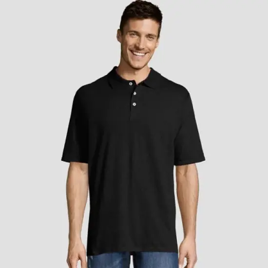 Hanes Men's X-Temp Jersey Polo Short Sleeve Shirt image {1}