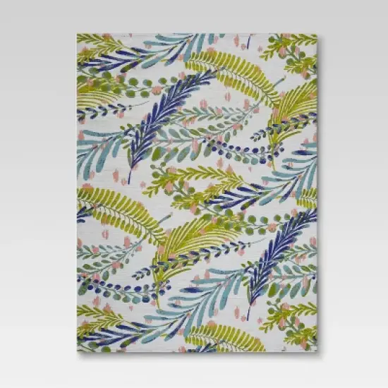 Botanical Rectangular Woven Outdoor Area Rug Blue/Green - Threshold&trade; image {2}