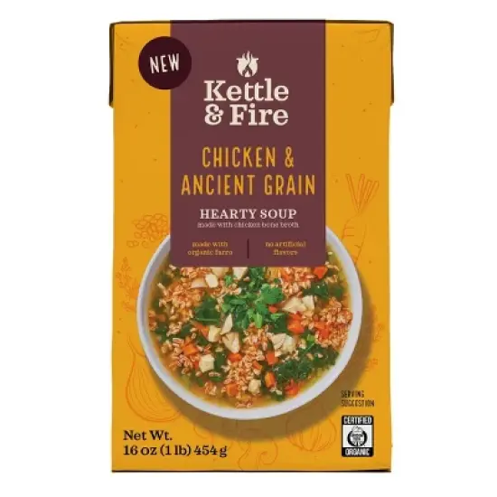 Kettle & Fire Chicken & Ancient Grain Soup - 16oz image {4}