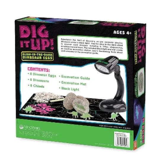 Dig It Up! Glow in The Dark Dinosaur Eggs Excavation Kit - Unconver Glowing Dinosaurs - Includes 8 Eggs image {3}