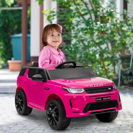 Qaba Land Rover Discovery Sport Licensed 12V Kids Ride on Car, Battery Powered Toy Car w/ Remote Control Soft Start, LED Lights, Music Horn, Pink image {1}