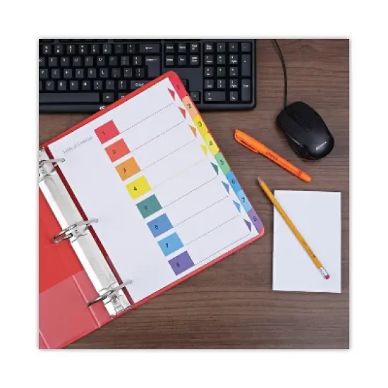 UNIVERSAL Table of Contents Dividers Assorted Color 8-Tab 1-8 Letter White 6/PK 24802 image {6}