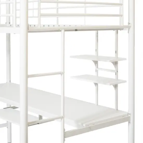 Twin Analise Metal Loft Bed with Wood Desk - Saracina Home image {3}