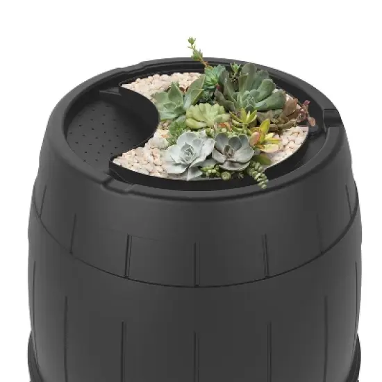 Multy Home LP 39gal Recycled Material Rain Barrel Black with Rust Proof Brass Spigot image {6}
