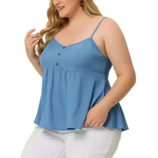 Agnes Orinda Plus Size Camisole for Women Peplum Adjustable Strap Tank Tops image {1}